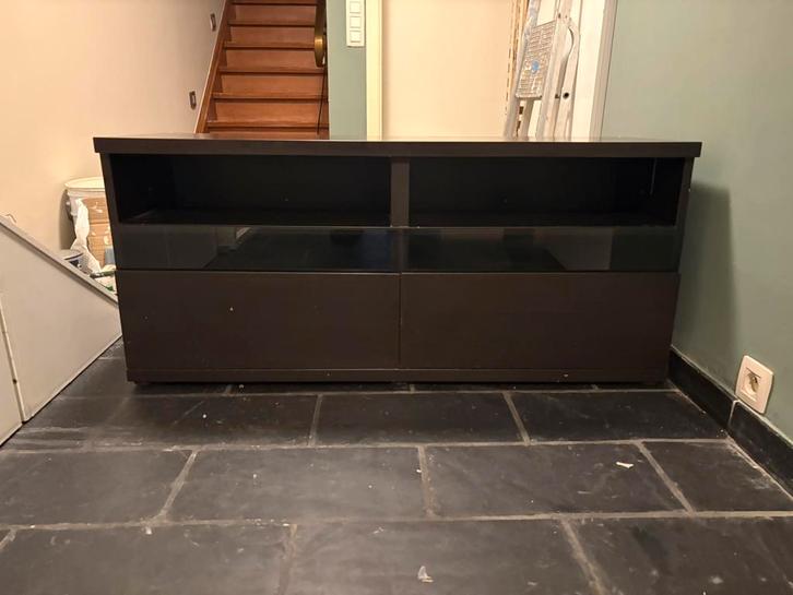Zwart tv-meubel in uitstekende staat, Huis en Inrichting, Kasten |Televisiemeubels, Gebruikt, Minder dan 100 cm, 100 tot 150 cm