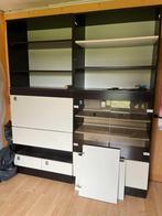 Vintage kast  zeventig met bureau en vitrinekast, Antiek en Kunst, Antiek | Meubels | Kasten, Ophalen of Verzenden