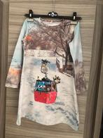 Leuk kleedje met wintersport tafereel, Kinderen en Baby's, Kinderkleding | Maat 128, Ophalen, Zo goed als nieuw, Meisje, Jurk of Rok