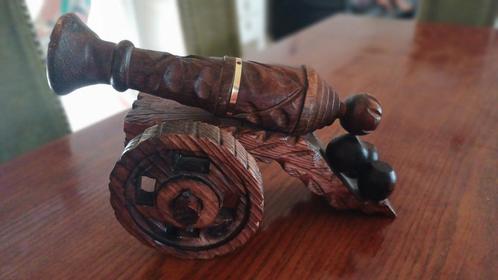 Decoratief houten kanon – Ambachtelijk stuk, Antiek en Kunst, Kunst | Beelden en Houtsnijwerken, Ophalen of Verzenden