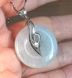 S925 ketting met jadeiet hanger, Wit, Nieuw, Ophalen of Verzenden, Met edelsteen