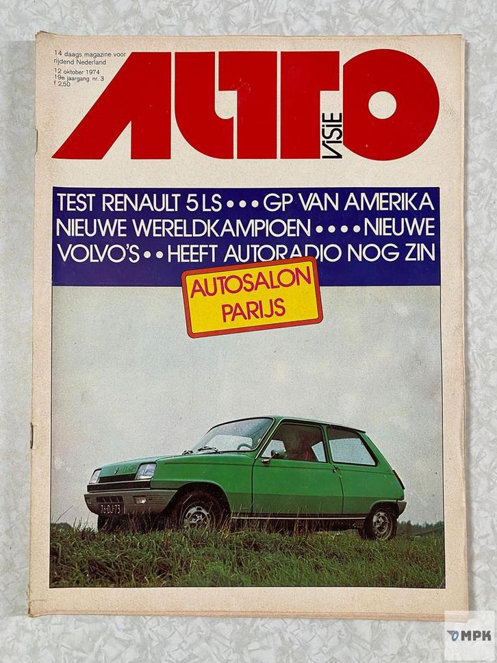 Autovisie Magazine 1974 #3 Renault 5 LS Autosalon Parijs, Boeken, Auto's | Folders en Tijdschriften, Gelezen, Ophalen of Verzenden