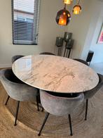 ronde tafel in Carrara marmer diameter 1m50, Huis en Inrichting, Tafels | Eettafels, Ophalen, Overige materialen, Rond, Zo goed als nieuw
