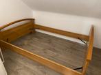 Twijfelaar bed in hout, Huis en Inrichting, Slaapkamer | Bedden, Ophalen, Gebruikt, Bruin, 140 cm