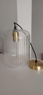 Suspension en verre strié transparent et métal doré, Ophalen, Zo goed als nieuw, Glas, Minder dan 50 cm