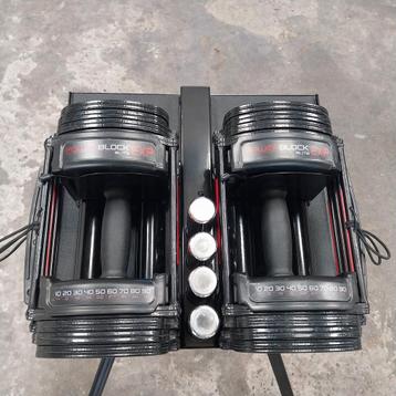 Powerblock exp elite  verstelbare dumbells set + opberg rack beschikbaar voor biedingen