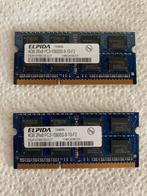 2x RAM ELPIDA 4GB 2Rx8 PC3-10600S-9-10-F2, Computers en Software, Gebruikt, DDR3, Ophalen of Verzenden, Laptop
