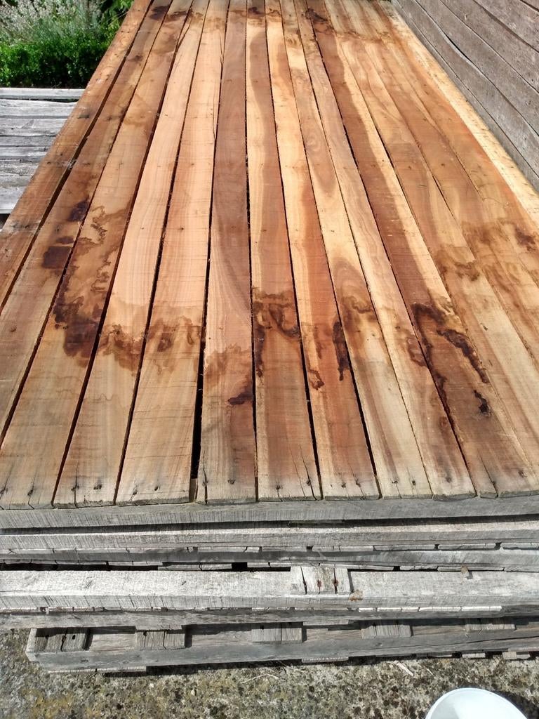 Écrans en bois, Jardin & Terrasse, Poteaux, Poutres & Planches, Comme neuf, Planches, Bois dur, Enlèvement