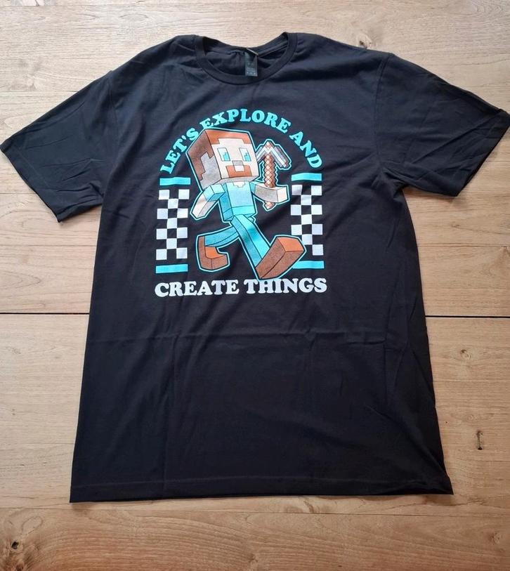 Zwart Qwertee T-shirt Block Guy (Minecraft) maat M nieuw, Kleding | Heren, T-shirts, Nieuw, Maat 48/50 (M), Zwart, Ophalen of Verzenden