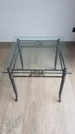 Prachtig bijzettafeltje met glazen blad. In sublieme staat., Ophalen, Zo goed als nieuw