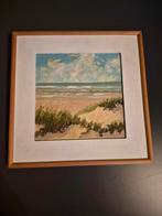 Schilderijtje kust, duinen, strand en zee, Antiek en Kunst, Ophalen