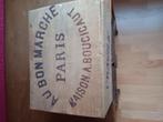 Vintage houten kistje Bon Marche  Paris, Antiek en Kunst, Ophalen