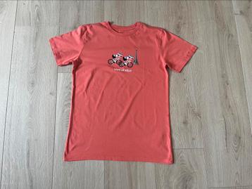 Koraalkleurige t-shirt Vive le vélo maat 12-14 jaar beschikbaar voor biedingen