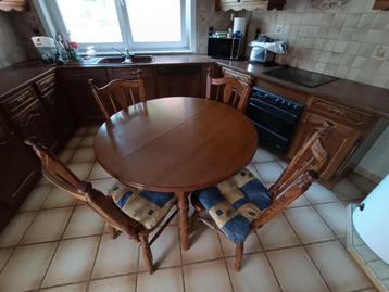 table de cuisine ronde avec rallonge et 4 chaises, Maison & Meubles, Tables | Tables à manger, 100 à 150 cm, Quatre personnes