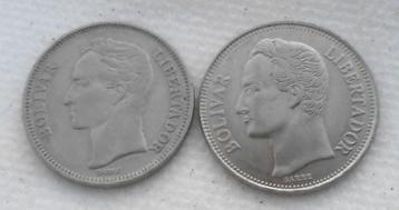  2 munten Venezuela - 1 Bolivar 1967 - 1990 beschikbaar voor biedingen