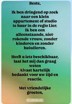 Gezocht appartement te huur, Immo