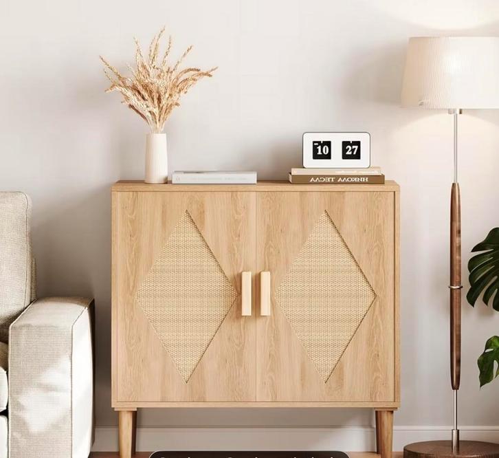 Dressoir met opbergruimte met twee rotandeuren NIEUW, Huis en Inrichting, Kasten | Dressoirs, Nieuw, 50 tot 100 cm, 25 tot 50 cm