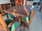 oude tafel met stoelen, Huis en Inrichting, Tafels | Eettafels, Eikenhout, Ophalen