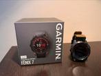 Garmin Fenix 7 Solar met 4 armbandjes, Handtassen en Accessoires, Sporthorloges, Ophalen, Zwart, Garmin, Zo goed als nieuw