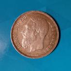 België 5 frank zilver Leopold II 1869, Timbres & Monnaies, Monnaies | Belgique, Argent, Enlèvement ou Envoi, Monnaie en vrac, Argent