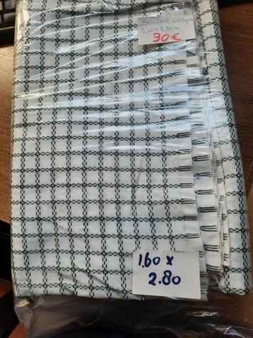 Stof Beiersbont WIT & GROEN - 160x280 beschikbaar voor biedingen