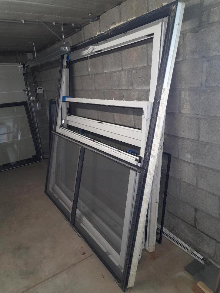 REHAU schuifraamdeur+dubbel raam, Doe-het-zelf en Bouw, Raamkozijnen en Schuifdeuren, Gebruikt, Raamkozijn, Kunststof, 150 tot 225 cm