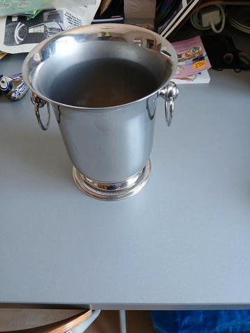 Seau à champagne Jean Couzon inox 22,5 cm de haut, Enlèvement, Utilisé, Autres types, Autres matériaux