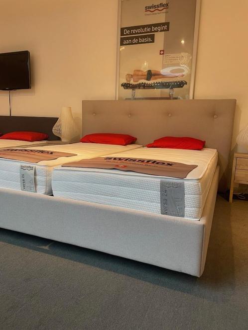Swissflex Bedkader Click, uni 20 lattenbodems en versa 24 ma, Huis en Inrichting, Slaapkamer | Bedden, Nieuw, Tweepersoons, 180 cm