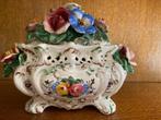 Antieke porselaine bloemenschaal, met deksel, Ophalen