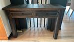 Massief houten bijzettafel met 2 lades, Huis en Inrichting, Ophalen, Gebruikt, 100 tot 150 cm, Rustiek