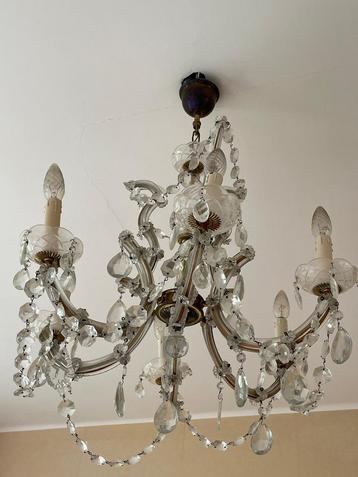 Lustre en cristal vintage, Enlèvement, Comme neuf, Verre, Vintage