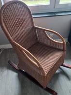 Rotan schommelstoel, Ophalen, Bruin, Riet of Rotan, Zo goed als nieuw