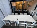 Complete Buitenset – 2 Tafels + 12 Aluminium Stoelen, Tuin en Terras, Tuinsets en Loungesets, Ophalen, Gebruikt, Meer dan 8 zitplaatsen