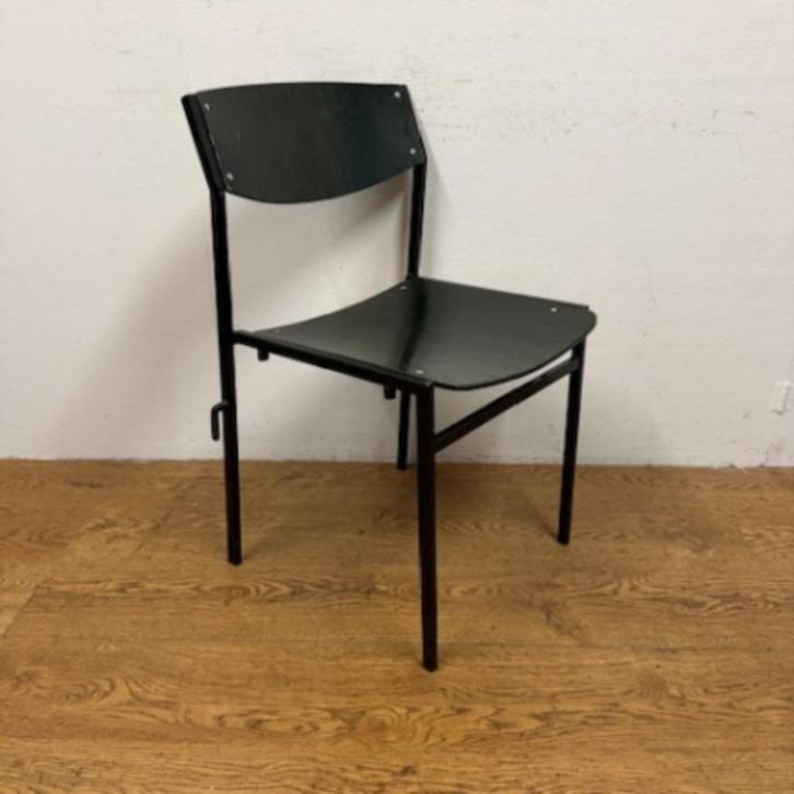 42 vintage retro design GIJS vd SLUIS stoelen stapelbaar set, Huis en Inrichting, Stoelen, Zo goed als nieuw, Hout, Zwart, Ophalen of Verzenden