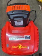 Lader en accu Wolf Garden 72 volt, Ophalen, Zo goed als nieuw