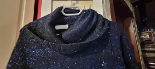 Feesttrui met zwarte en blauwe pailletten T 42/44, Kleding | Dames, Truien en Vesten, Nieuw, Maat 38/40 (M), Overige kleuren, Verzenden