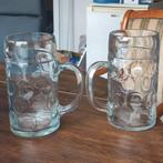 2 glazen bierpullen met een inhoud van 1 liter, Verzamelen, Verzenden, Zo goed als nieuw
