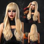 HALLOWEEN Pruik goudblond lang haar met pony, Handtassen en Accessoires, Uiterlijk | Haarverzorging, Verzenden, Nieuw, Pruik of Haarverlenging