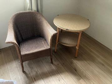 Stoel Lloyd Loom & rotan tafel, Huis en Inrichting, Stoelen, Ophalen, Riet of Rotan, Zo goed als nieuw, LLOYD LOOM
