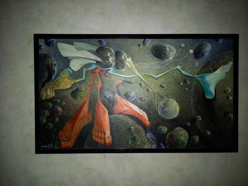 "Interplanetair verleden en toekomst" by Van der Elst H, Antiquités & Art, Art | Peinture | Moderne, Enlèvement