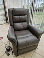 lederen relax stoel: verstelbaar rug en voeten, Huis en Inrichting, Ophalen, Gebruikt, 50 tot 75 cm, Leer