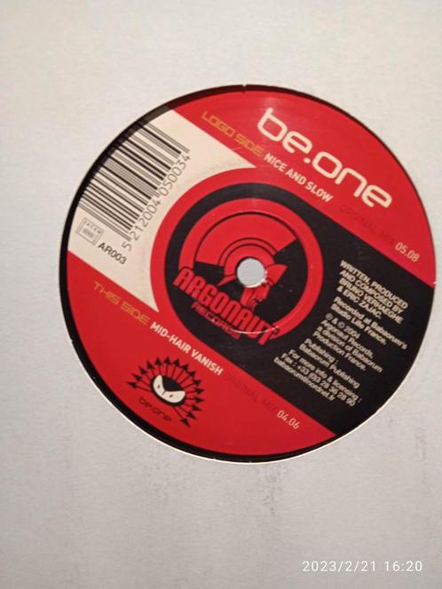 12" Be One - Nice And Slow (Techno), CD & DVD, Vinyles | Dance & House, Utilisé, Techno ou Trance, 12 pouces, Enlèvement ou Envoi