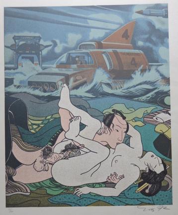 ERRO / JAPANSE EROTIEK / KLEURLITHO / 64x47cm / SIG / 1972  beschikbaar voor biedingen