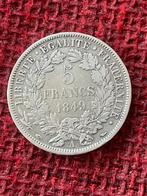 Antieke zilver munt Frankrijk 1849 - 5 Francs, Postzegels en Munten, Ophalen, Frankrijk, Zilver