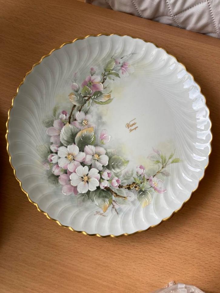 Schitterend Franse Limoges porseleinen bord, versierd, Huis en Inrichting, Keuken | Servies, Ophalen of Verzenden