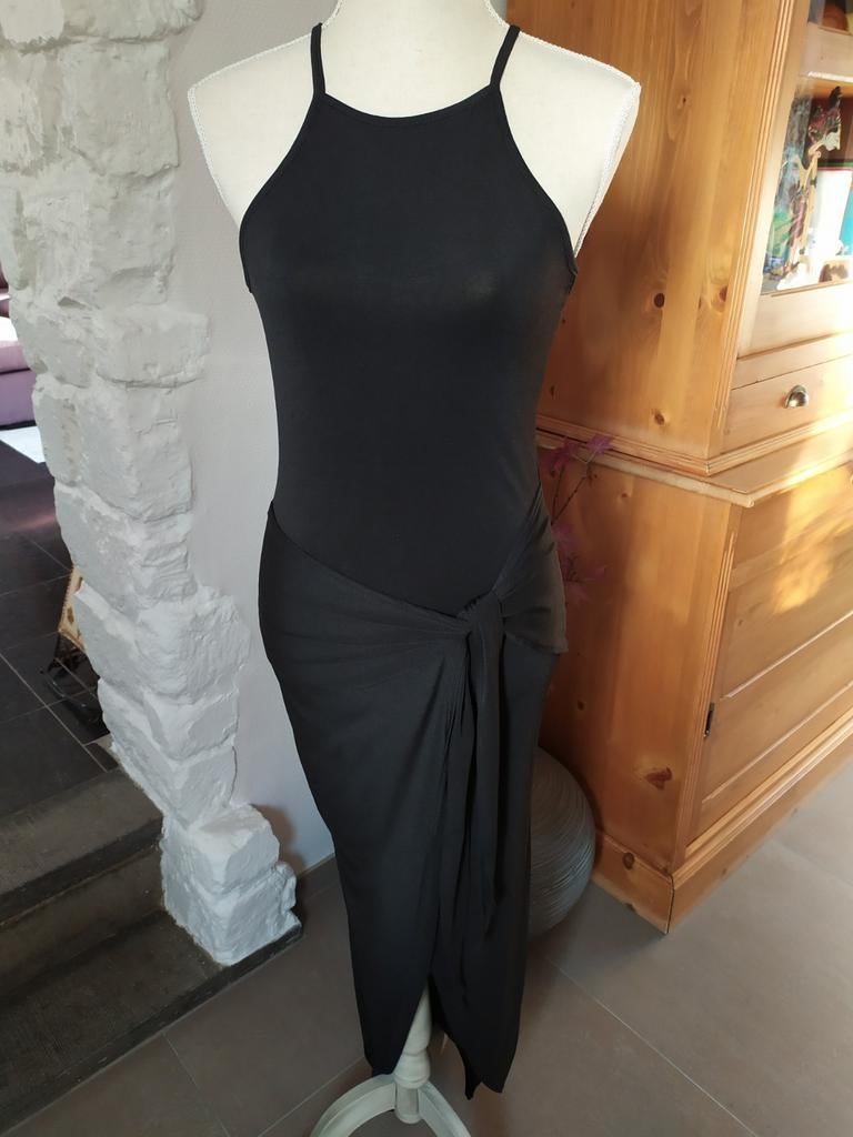 Longue robe noire d'été fendue devant, Kleding | Dames, Jurken, Ophalen of Verzenden