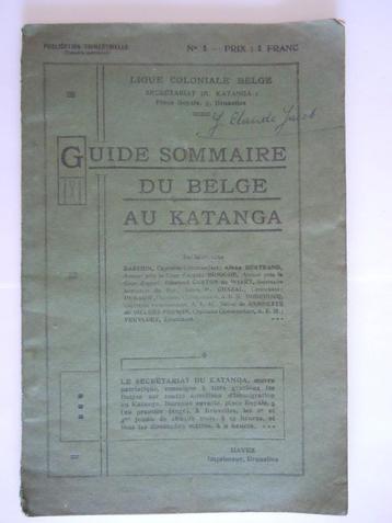 livre Guide sommaire du belge au Katanga N 1 Congo