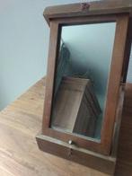 vintage houten scheerkistje met spiegel, Ophalen of Verzenden