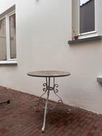 Marmeren bistrotafel met gietijzeren pootjes, Ophalen, Gebruikt