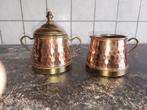 Koperen suiker en melk kan., Antiek en Kunst, Antiek | Brons en Koper, Ophalen of Verzenden, Koper